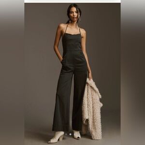 Anthropologie Pilcro Halter Neck wide legged jumpsuit